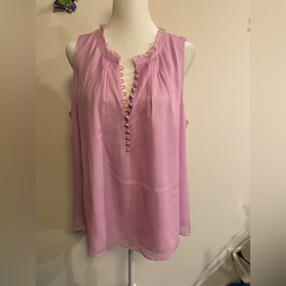 J Crew Pink Silk Sleeveless Women's Top size 14